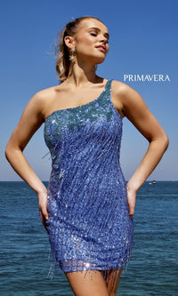 Bright Blue Short Homecoming Dress by Primavera 4035