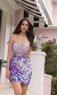 Lavender Short Homecoming Dress by Primavera 4039