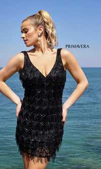 Black Short Homecoming Dress by Primavera 4042