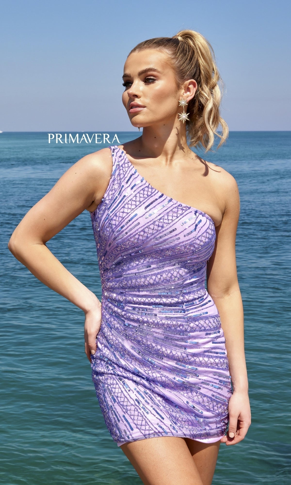 Lilac Short Homecoming Dress by Primavera 4046
