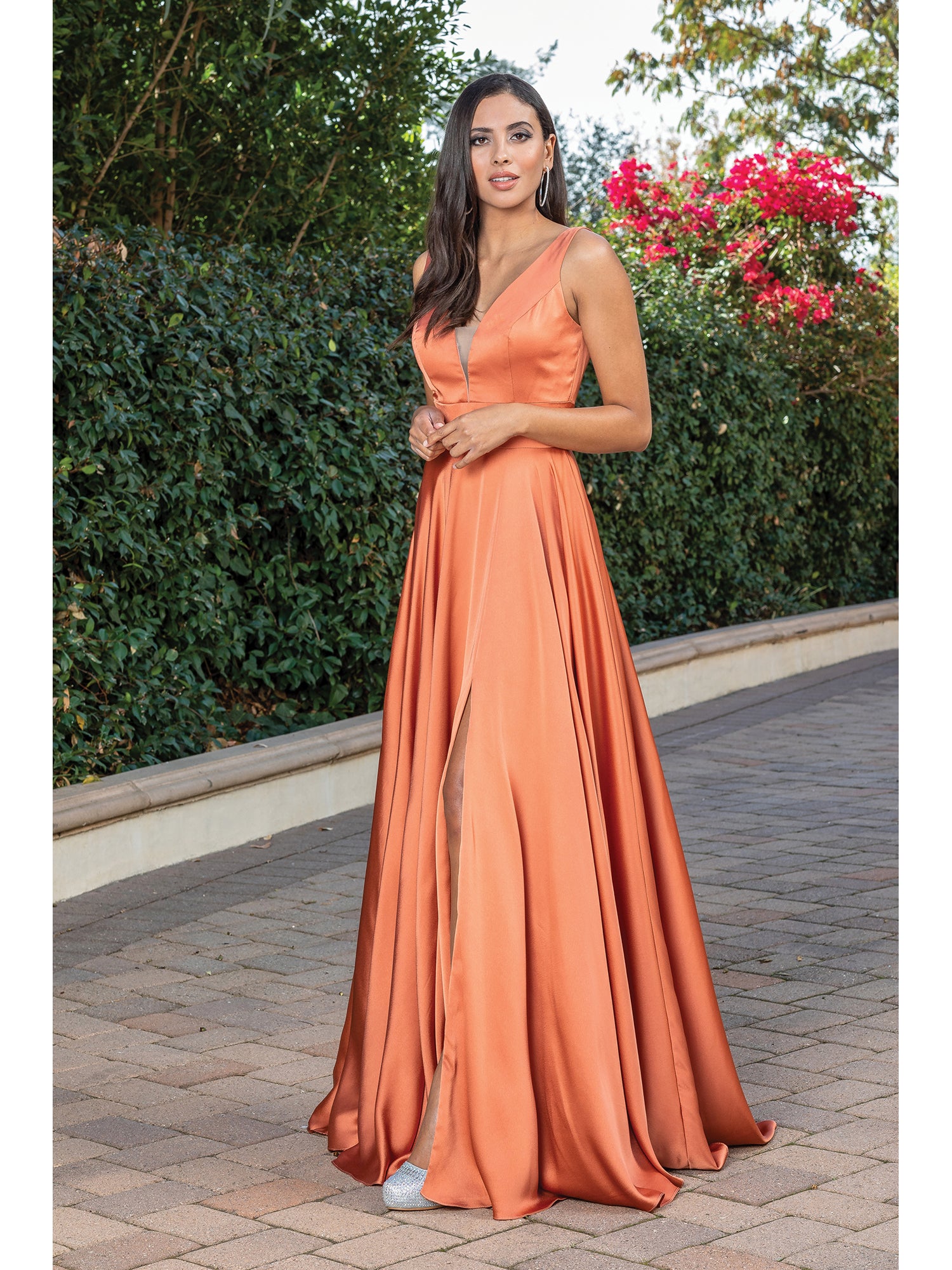 Sienna Satin A-Line Classic Long Prom Dress