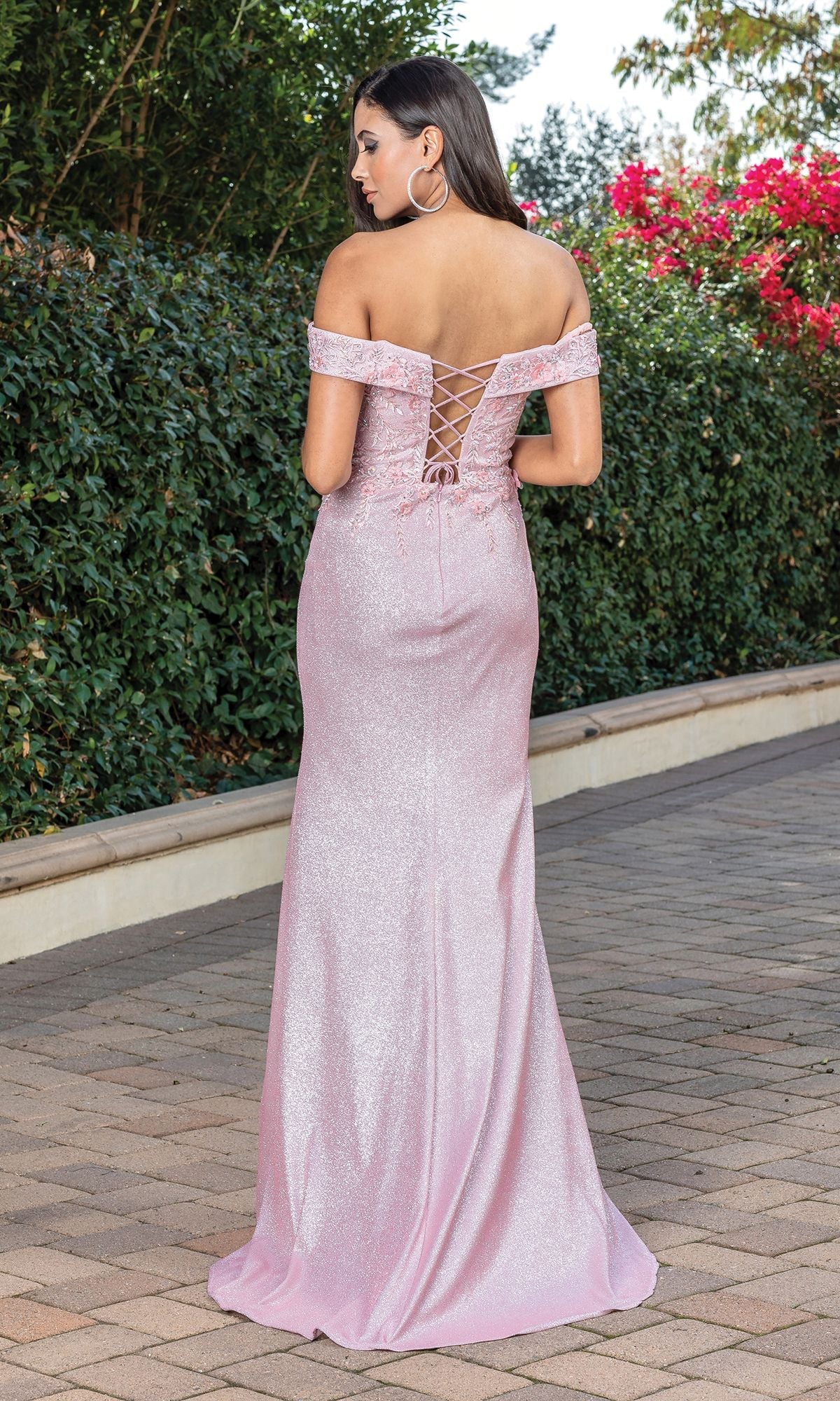 Off-the-Shoulder Long Glitter Prom Dress 4318