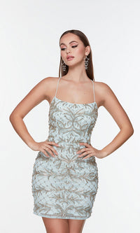 Ice Blue Short Dress By Alyce For Homecoming 4507