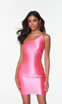 Shocking Pink Short Dress By Alyce For Homecoming 4520