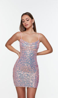 Pink Opal Short Dress By Alyce For Homecoming 4547