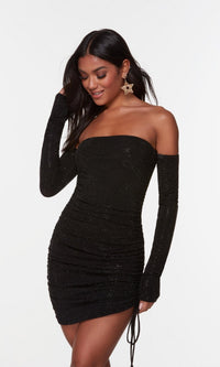 Black Short Dress By Alyce For Homecoming 4575