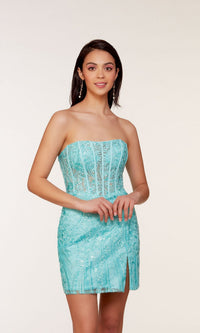 Blue Radiance Short Dress By Alyce For Homecoming 4616