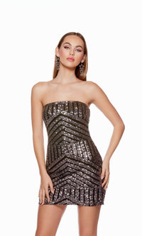 Black/Charcoal Short Dress By Alyce For Homecoming 4631