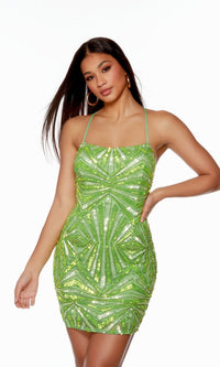 Lime Short Dress By Alyce For Homecoming 4658