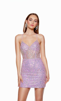 Orchid Short Dress By Alyce For Homecoming 4664