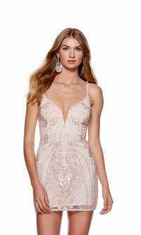 Rosewater Short Dress By Alyce For Homecoming 4673