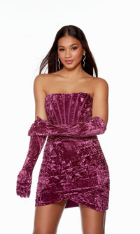 Magenta Short Dress By Alyce For Homecoming 4692