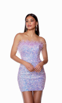 Light Orchid Short Dress By Alyce For Homecoming 4767