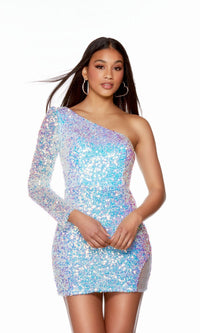 Light Blue Short Dress By Alyce For Homecoming 4771