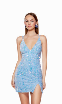 Light Periwinkle Short Dress By Alyce For Homecoming 4772