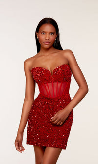 Red Short Dress By Alyce For Homecoming 4792