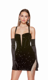 Black Short Dress By Alyce For Homecoming 4795