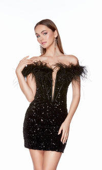 Black Short Dress By Alyce For Homecoming 4798