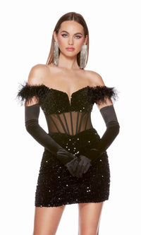 Black Short Dress By Alyce For Homecoming 4800