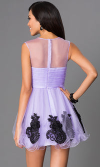  Short Homecoming Dress With Illusion Top