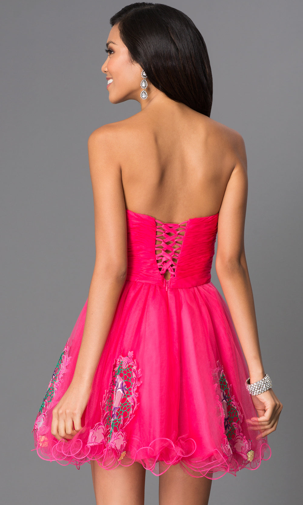  Short Homecoming Dress With Details On The Skirt