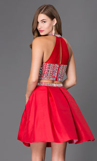  Short Jeweled Two-Piece Prom Dress