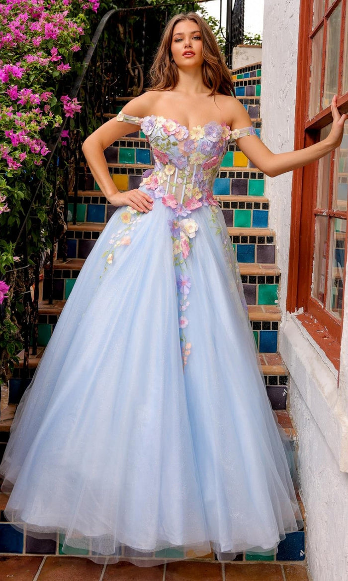 Baby Blue Formal Long Dress 6124 By Amelia Couture