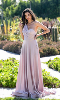 Blush Atria A-Line Long Formal One-Shoulder Dress 6812H