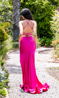  Open-Back Long Ruched Atria Formal Dress 6819H