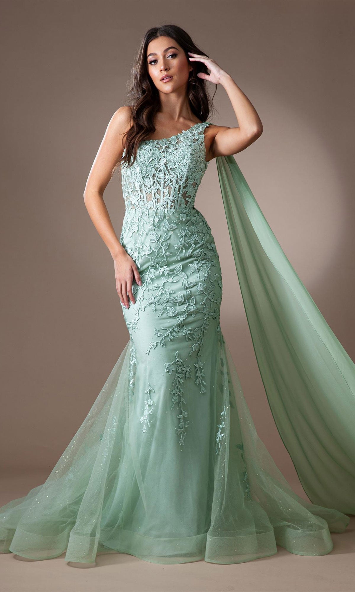 Amelia Couture 7048 Formal Long Dress Sage / 0 Amelia Couture 7048 Formal Long Dress Sage / 0