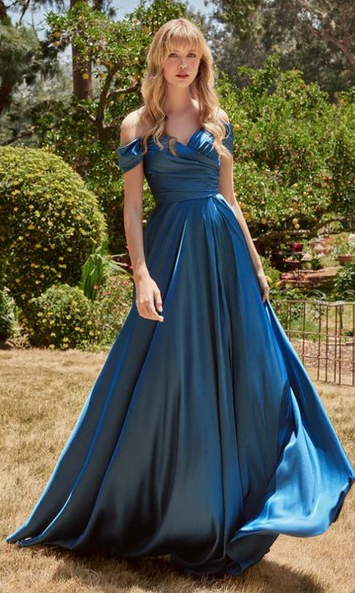 French Navy Long Formal Dress 7493 by Ladivine