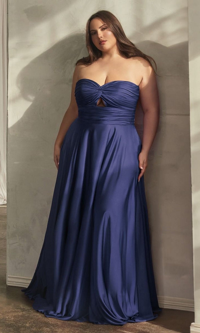 Navy Formal Long Plus-Size Dress 7496C By Ladivine