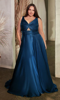 Navy Formal Long Plus-Size Dress 7497C By Ladivine