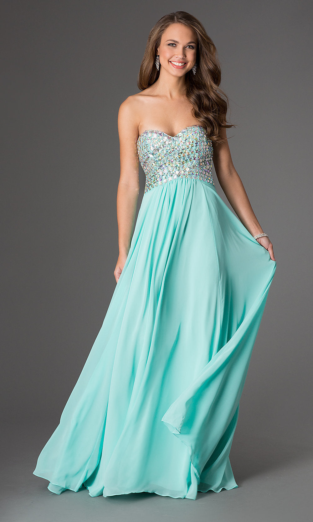Mint Green Floor Length Lace Up Sweetheart Prom Dress