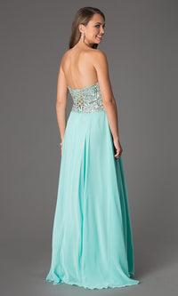  Floor Length Lace Up Sweetheart Prom Dress