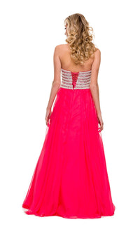  Long Flowing Sweetheart Strapless Prom Dress