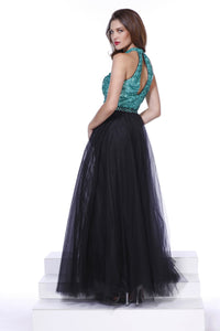  High Neck Two Piece Prom Dress