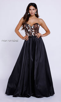 Leopard Long Ball Gown With Leopard Print Bodice