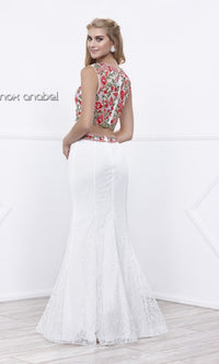  Lace Prom Dress With Embroidered Bodice