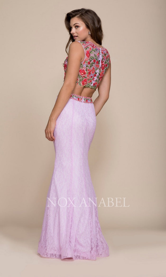  Lace Prom Dress With Embroidered Bodice