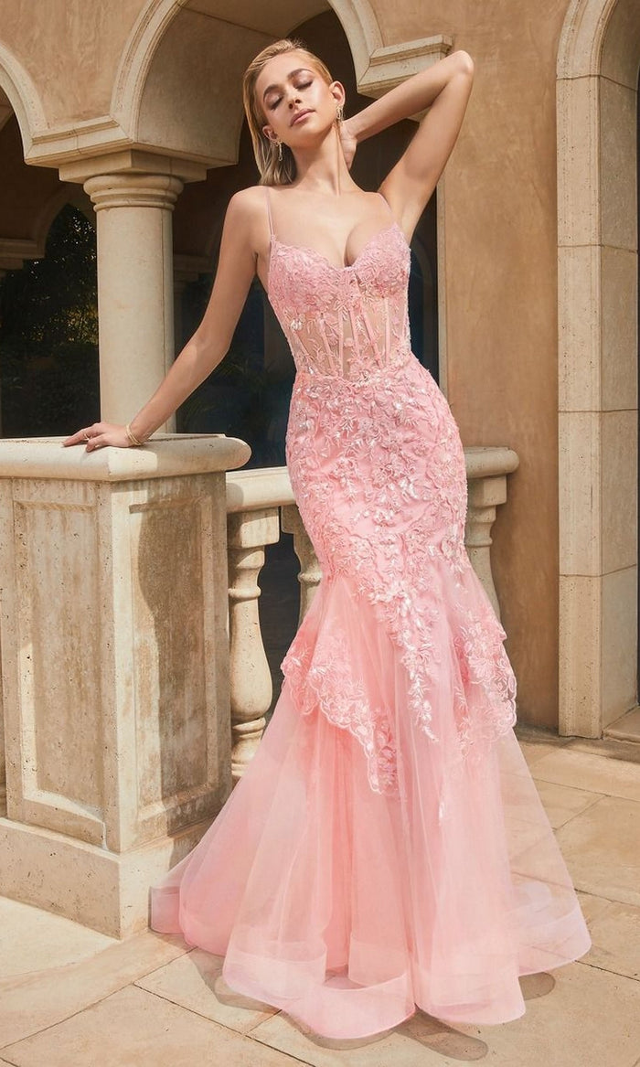 Pink Formal Long Dress 9316 By Ladivine