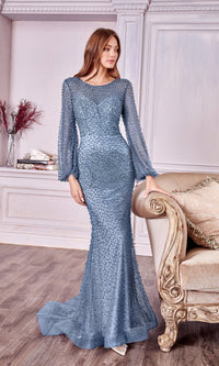 Dusty Blue Andrea & Leo Long Formal Dress A0997