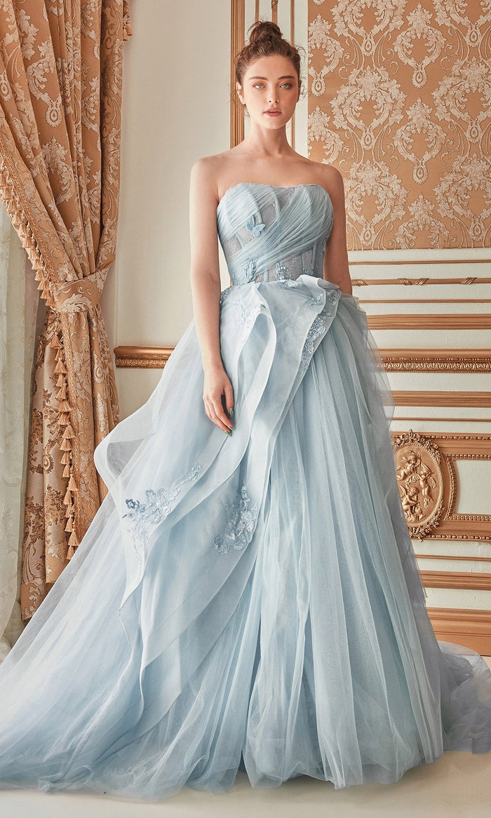 Blue Andrea & Leo Long Formal Dress A1021