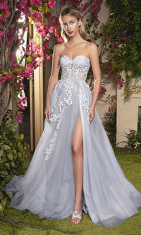 Haze Blue Andrea & Leo Long Formal Dress A1029