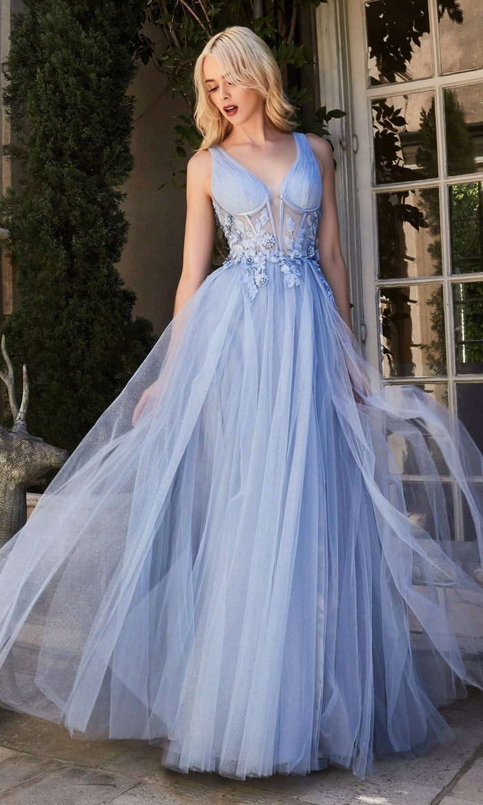 Blue Andrea & Leo Long Formal Dress A1057