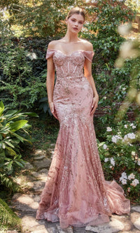 Rose Gold Andrea & Leo Long Formal Dress A1107