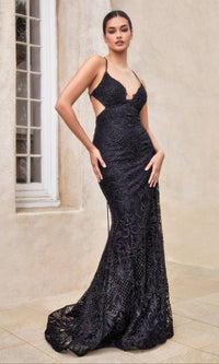 Black Andrea & Leo Long Formal Dress A1170