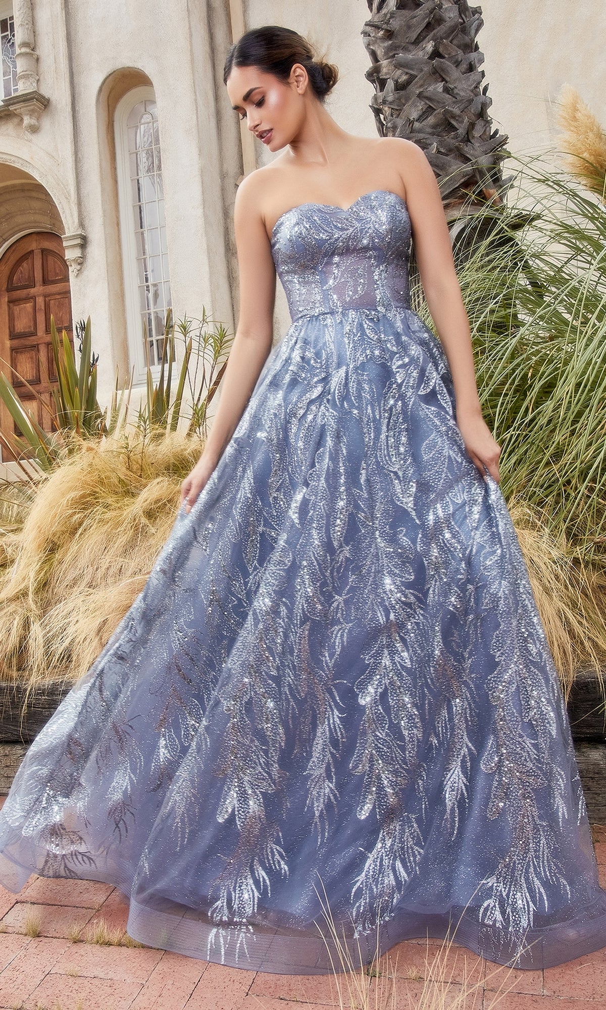 Smoky Blue Andrea & Leo Long Formal Dress A1174