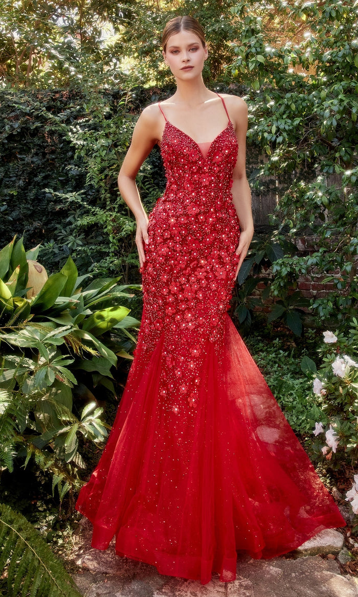 Red Andrea & Leo Long Formal Dress A1201