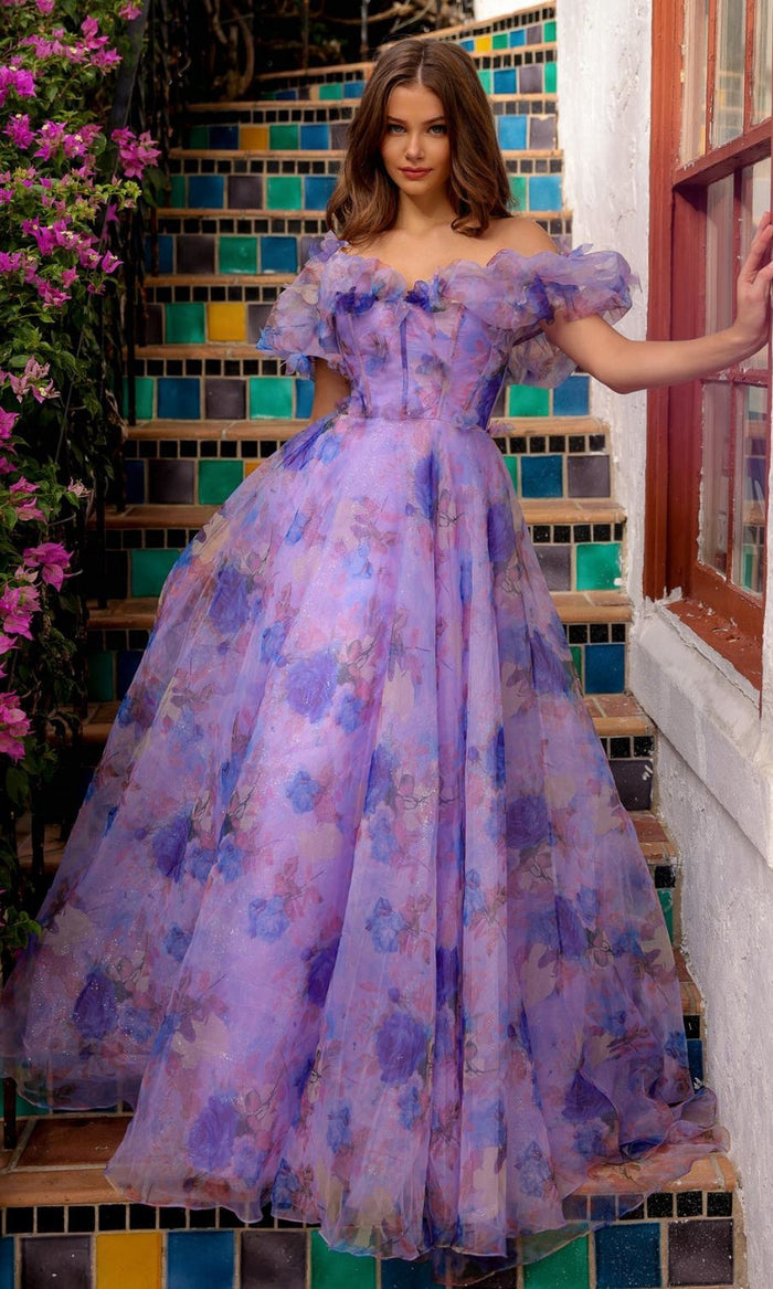 Purple Formal Long Dress AG0103 By Amelia Couture